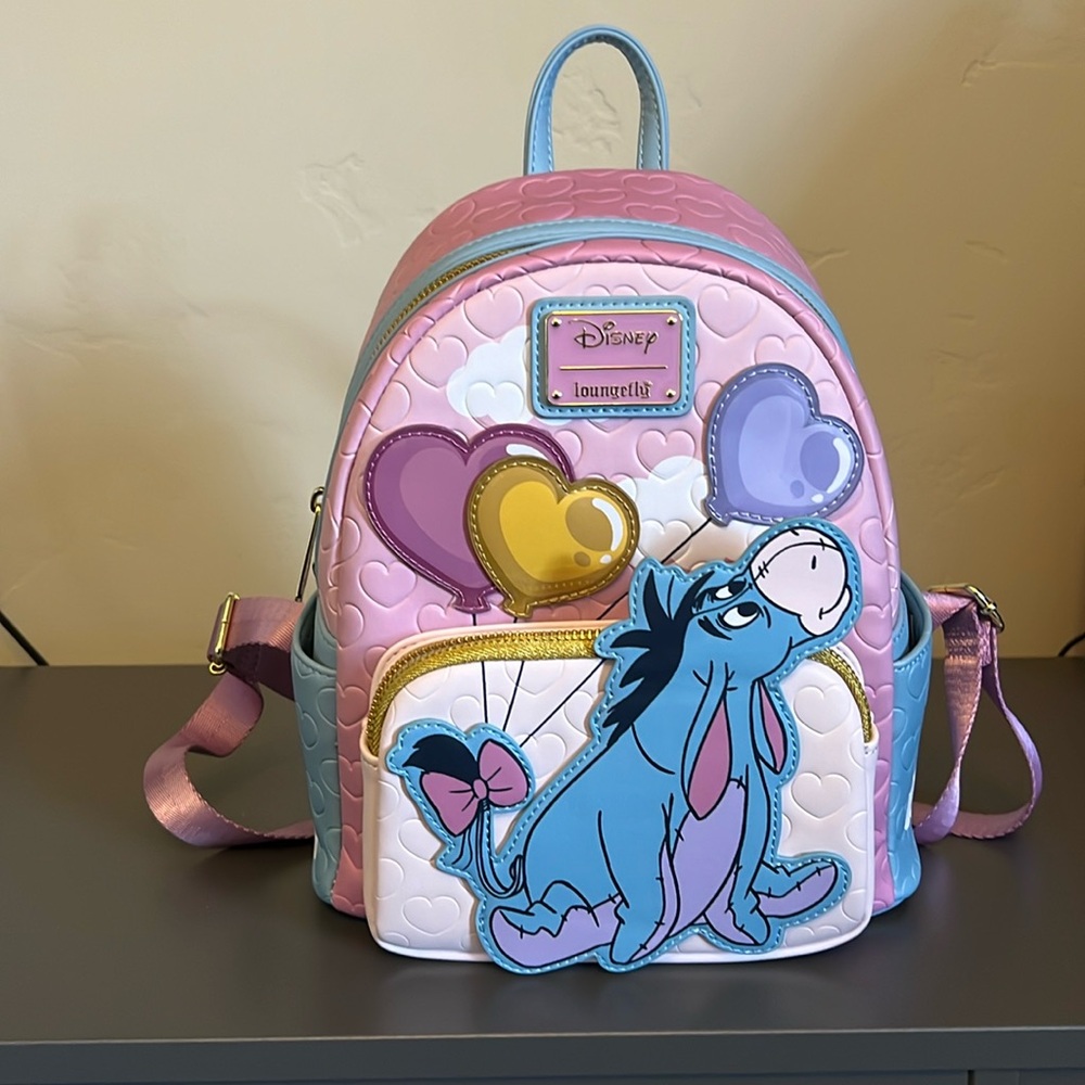 Loungefly Disney Winnie the Pooh Eeyore Balloons Mini Backpack Used